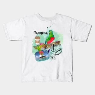 Panama Coffee Birds Beach Kids T-Shirt